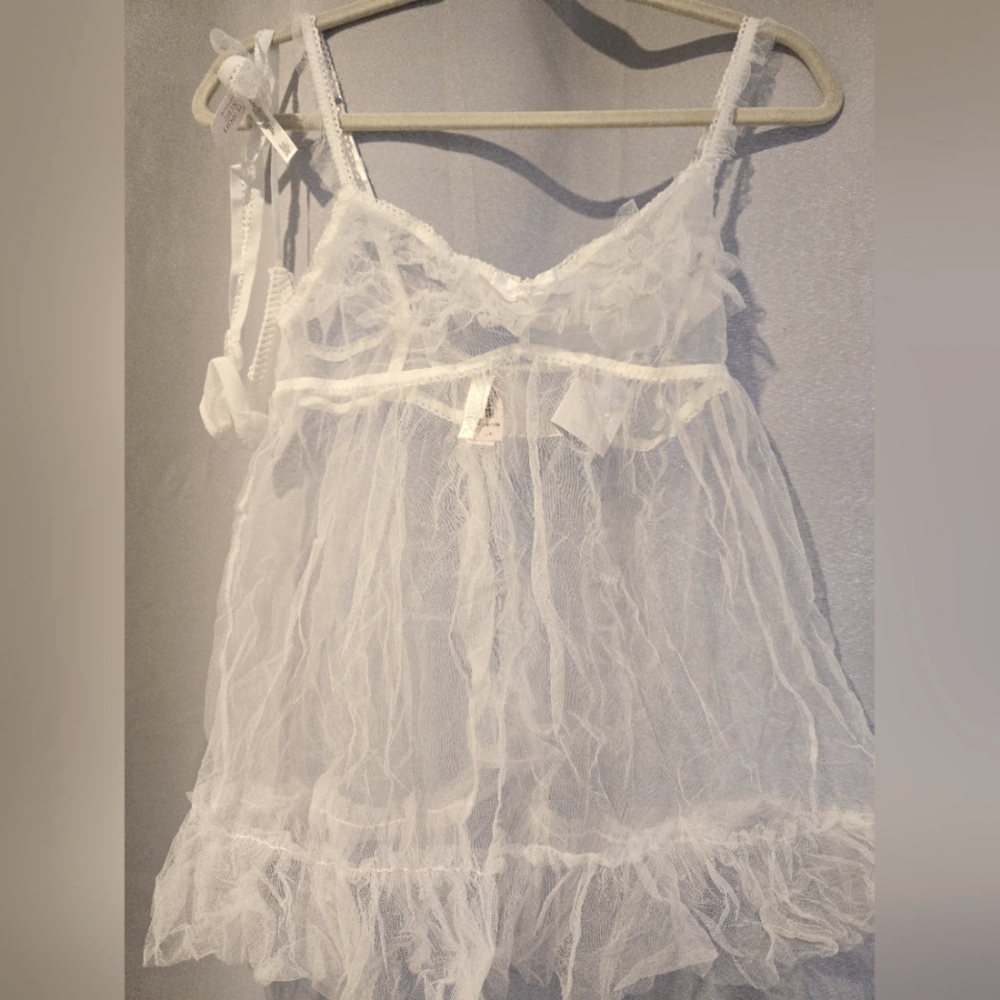 Victorias Secret sheer white babydoll from the "I Do" collection. - Picture 3 of 8